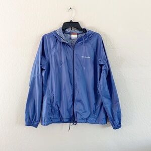 Columbia Blue Thermal Coil Zipup Hooded‎ Lightweight Jacket
